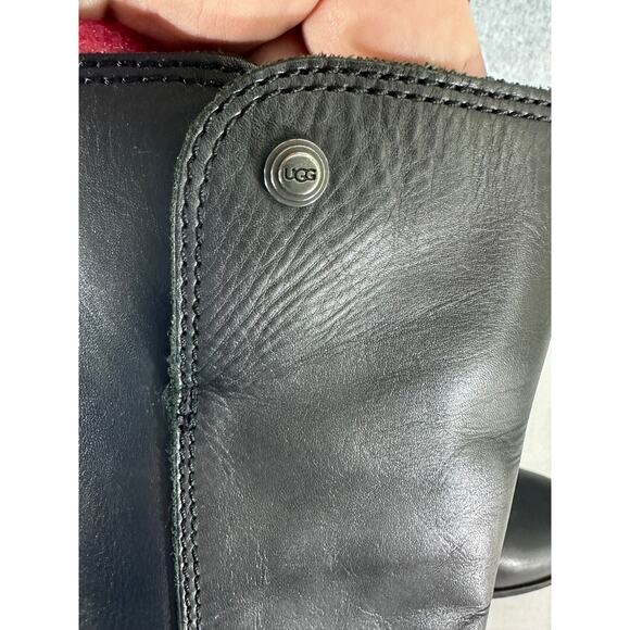 UGG Womens sz 7.5/8 Barton Croco Tall Black Leather Riding Boot Classic SEE DISC - Picture 8 of 14